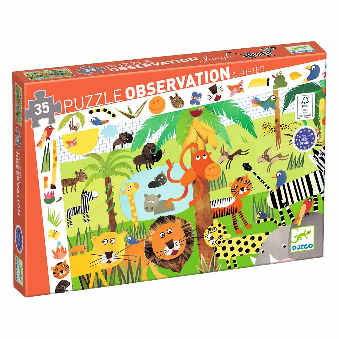 djeco puzzle observation jungle (35 pièces)