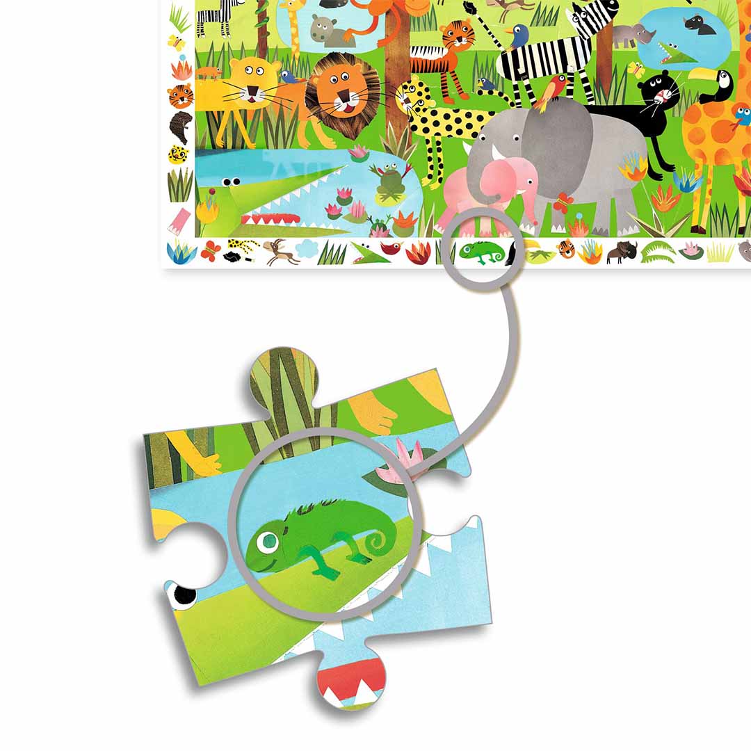 djeco puzzle observation jungle (35 pièces)
