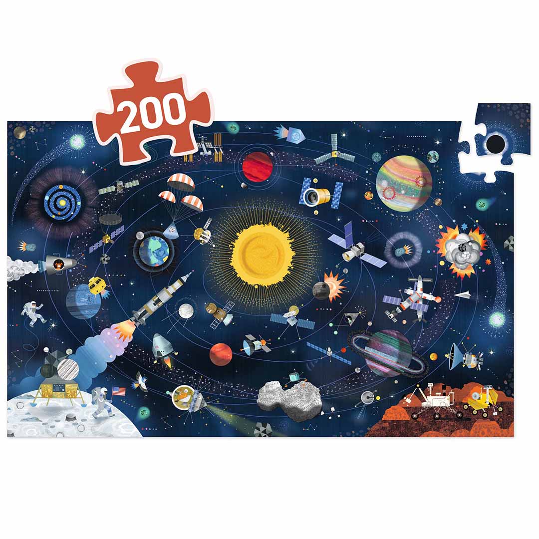 djeco puzzle observation espace (200 pièces) + livret