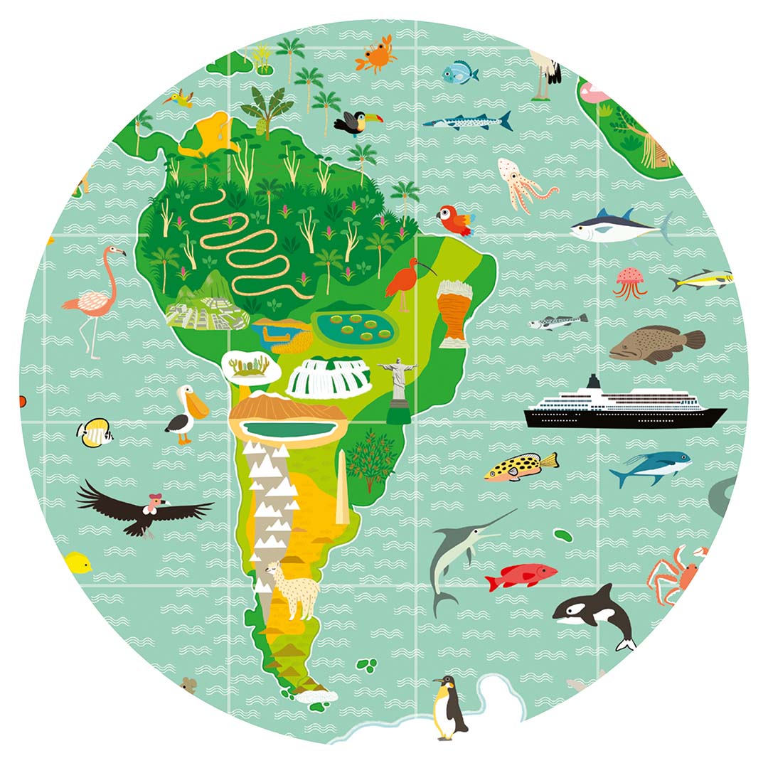 djeco puzzel reis rond de wereld - 200st | DJ07412 | 3