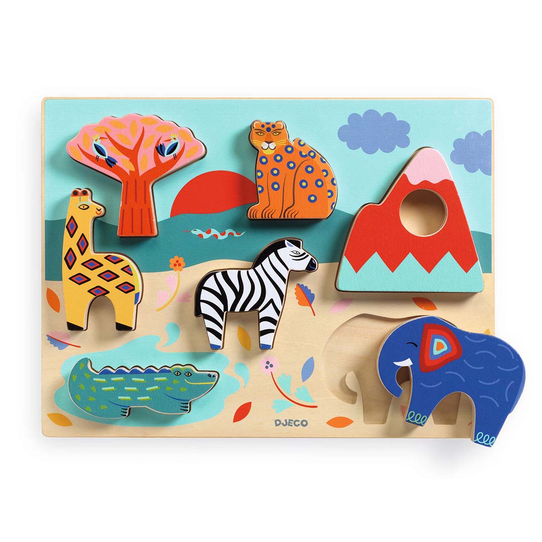 djeco reliëfpuzzel savanne - 7st | DJ01068 | 0