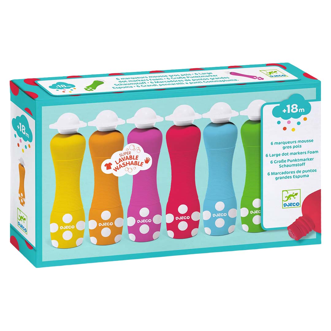 djeco marqueurs mousse - 6 pcs