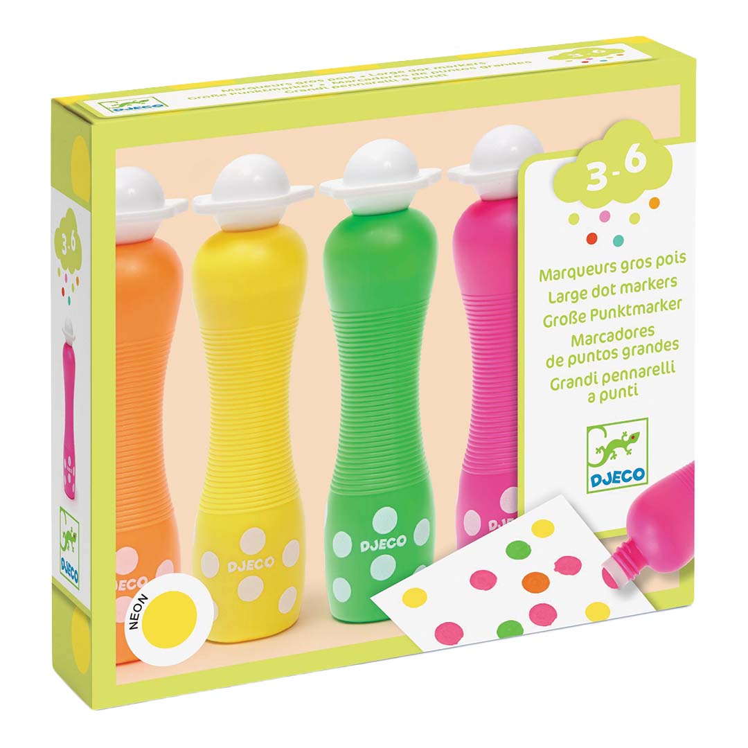 djeco marqueurs mousse néon - 4 pcs