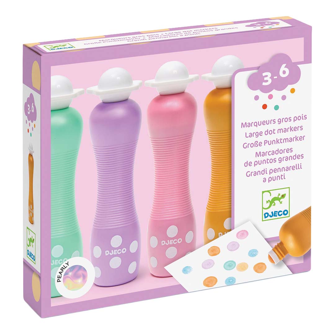 djeco marqueurs mousse pearly - 4 pcs