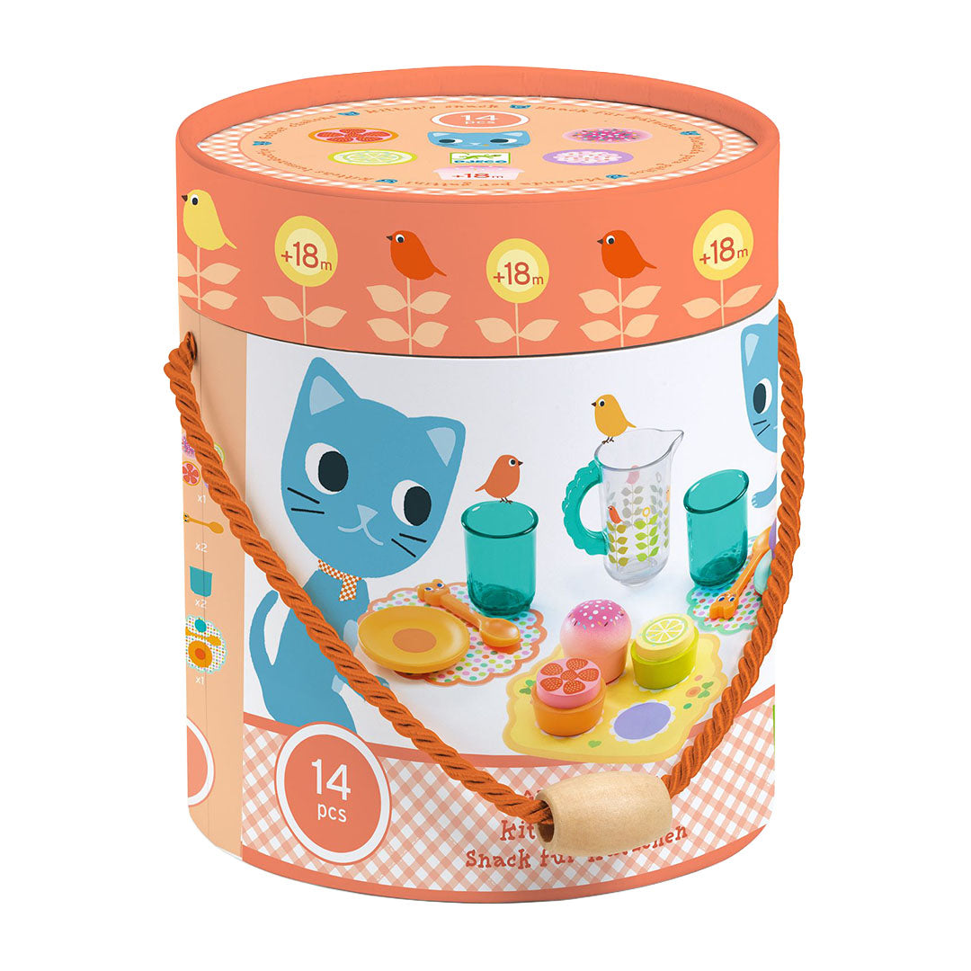 djeco serviesje met gebak - kitten - 14-delig