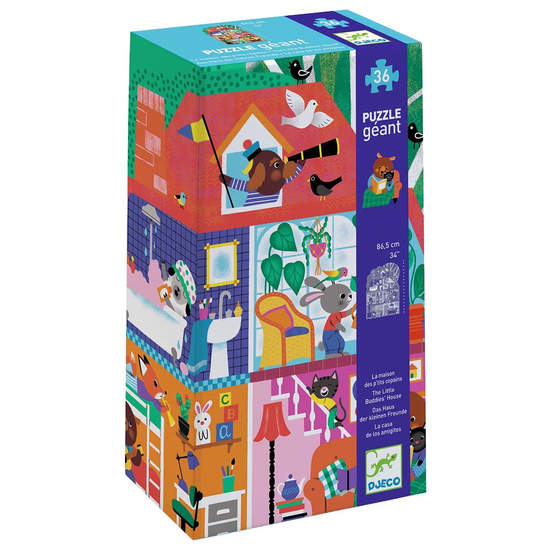 djeco silhouetpuzzel het huis van de kleine vriendjes - 36st
