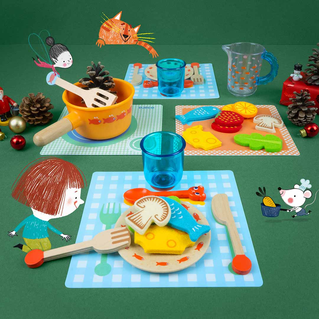 djeco dînette à table chatons (29 pcs)