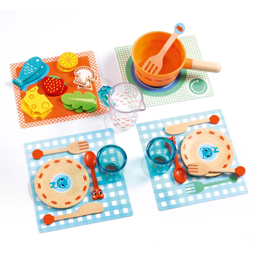 djeco dînette à table chatons (29 pcs)