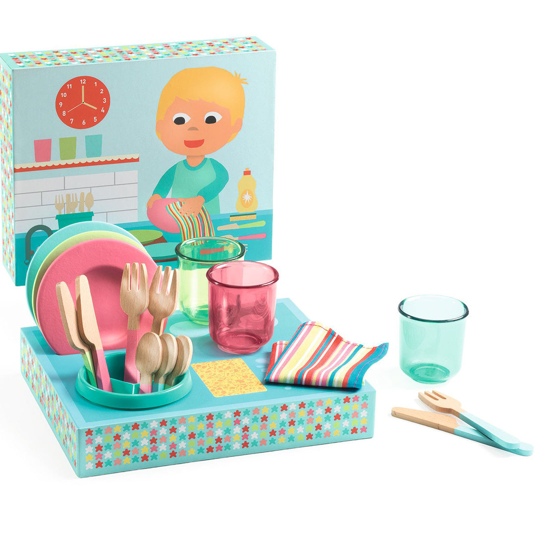 djeco speelset servies met afwasrek - 18-delig | DJ05522 |  