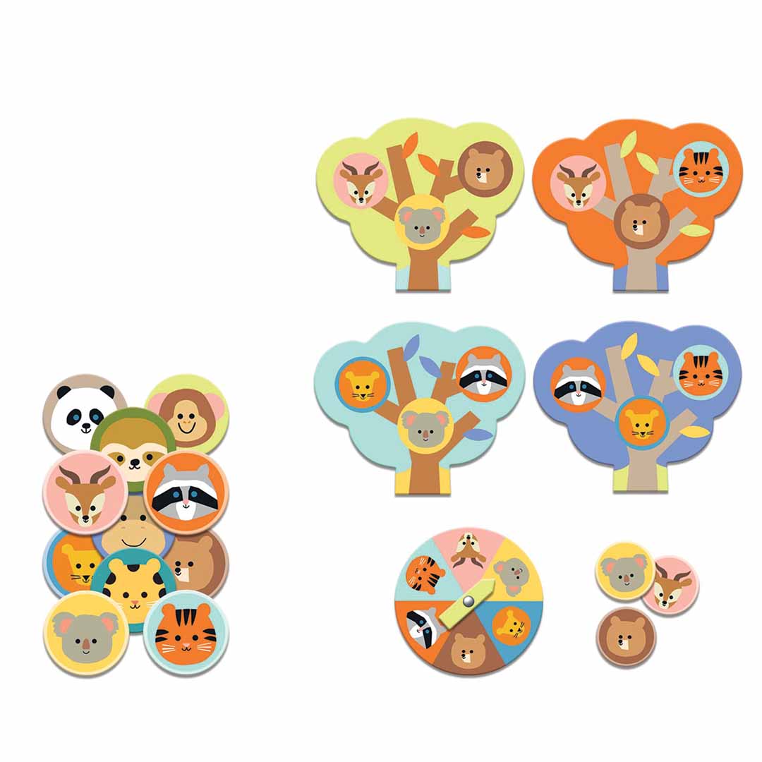 djeco spelletjesdoos 5-in-1 - wild animals | DJ08276 | 4