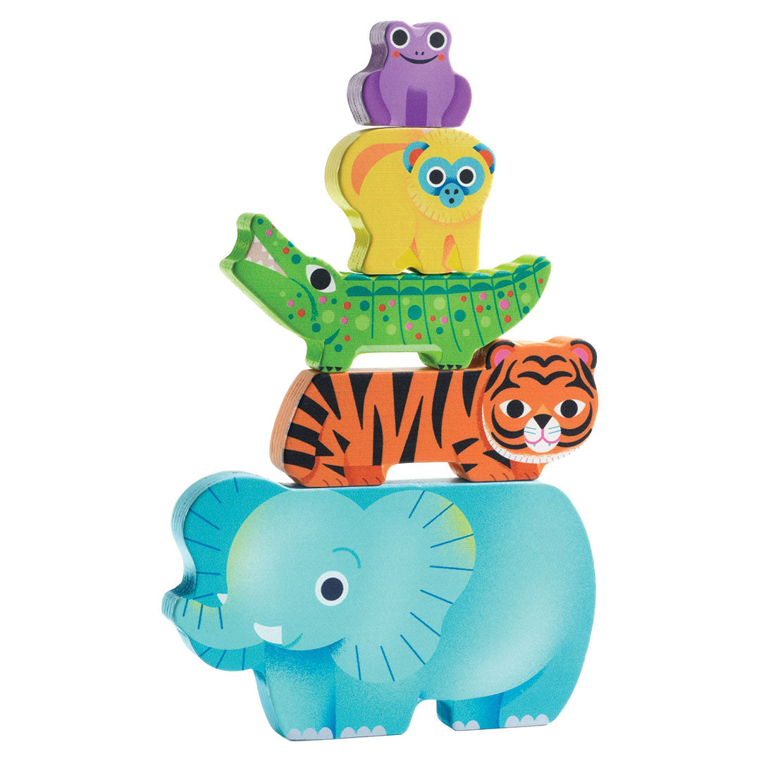 djeco stapelpuzzel - woodywild - 5st | DJ01091 | 2