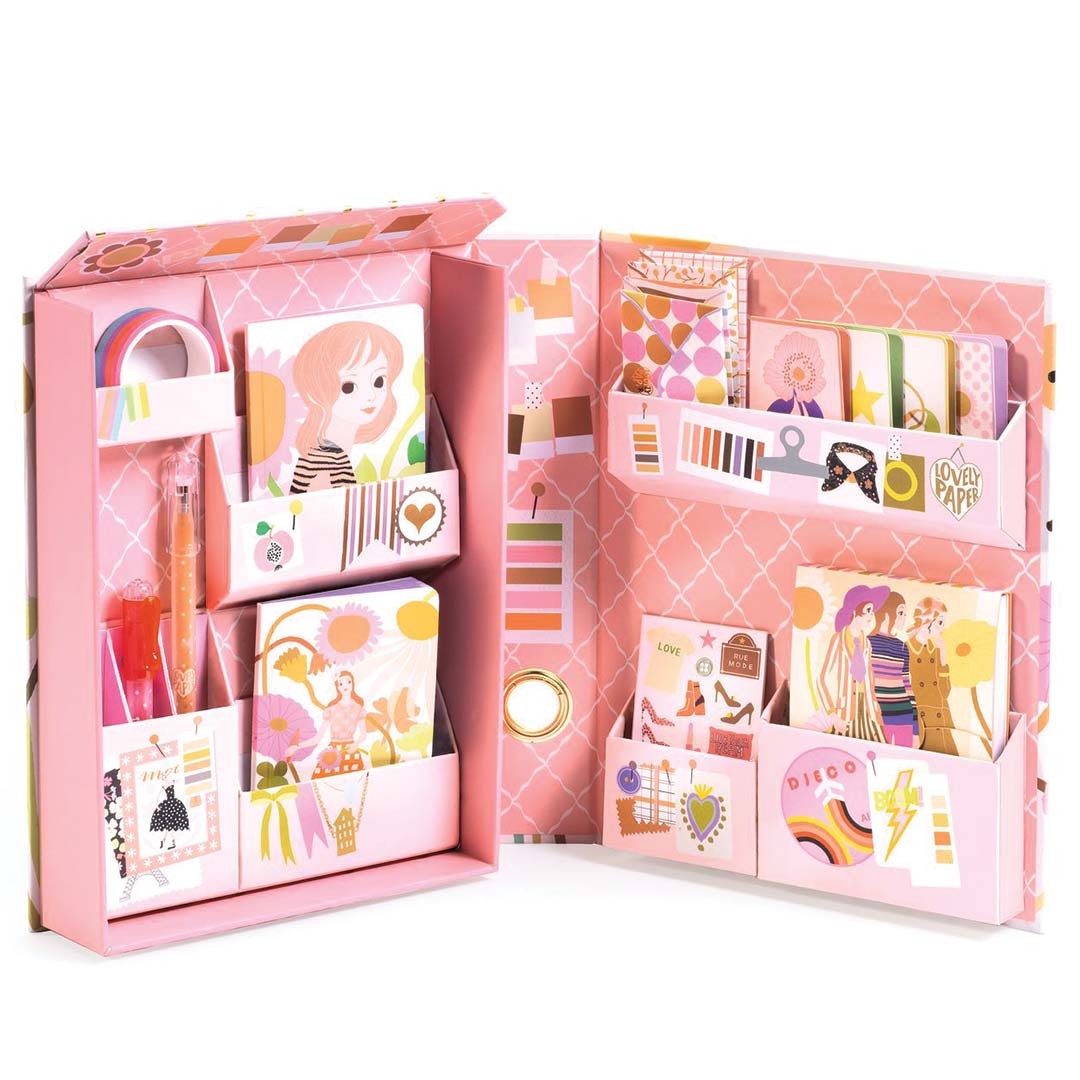 djeco coffret de papeterie tinou - mode