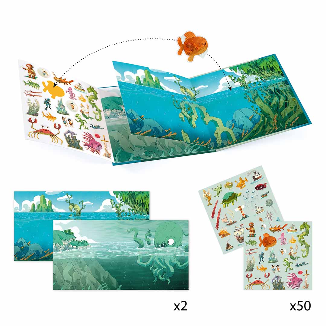djeco stickerboek in de zee | DJ08953 | 1