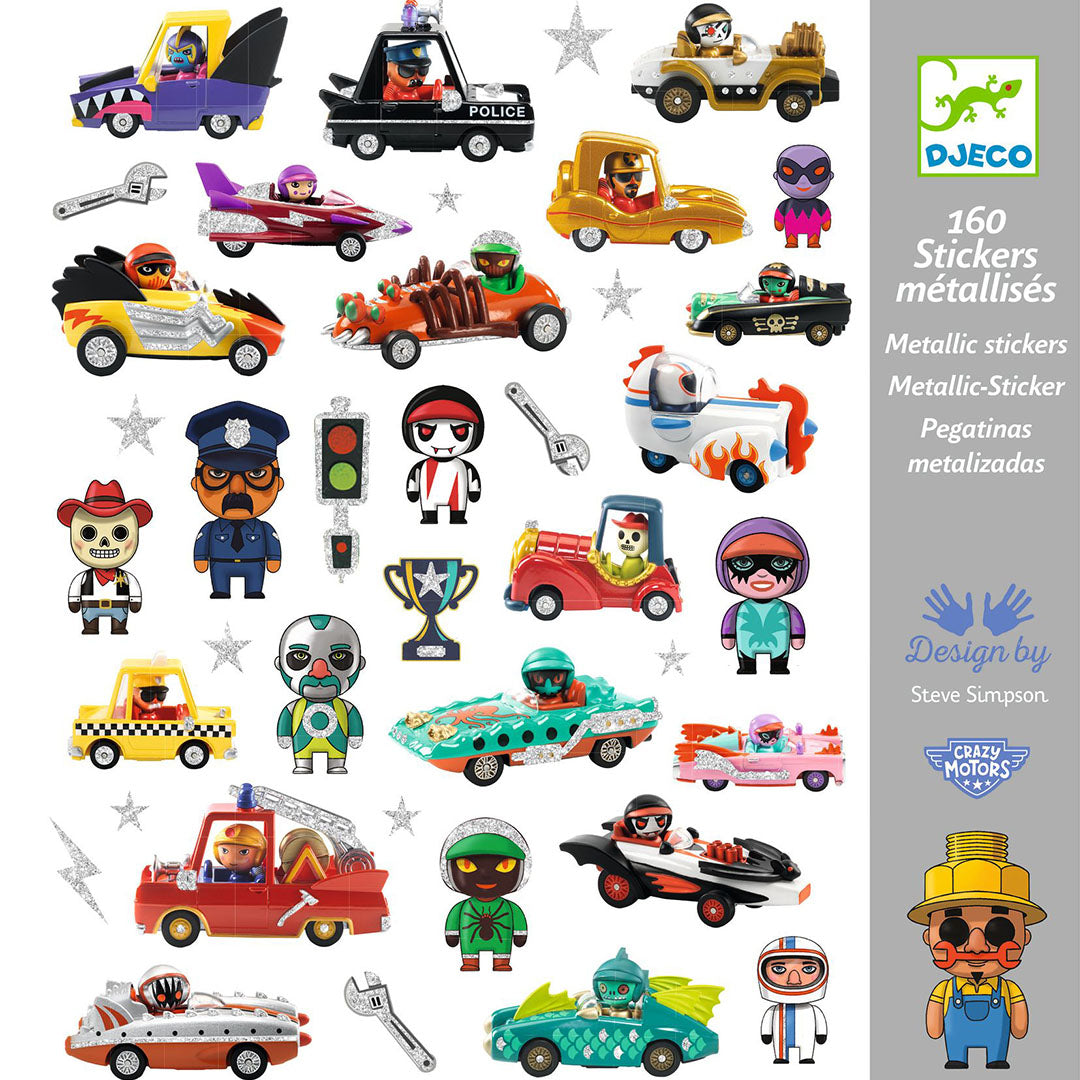 djeco stickers de wereld van crazy motors - 160st | DJ09287 | 0