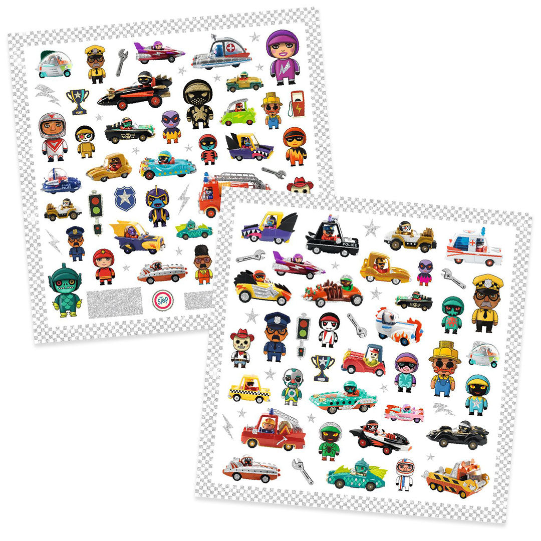 djeco stickers de wereld van crazy motors - 160st | DJ09287 | 1