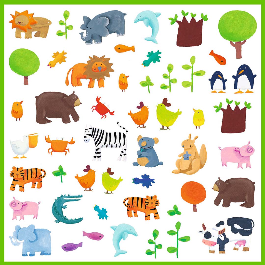 djeco stickers dieren - 160st | DJ08841 | 3
