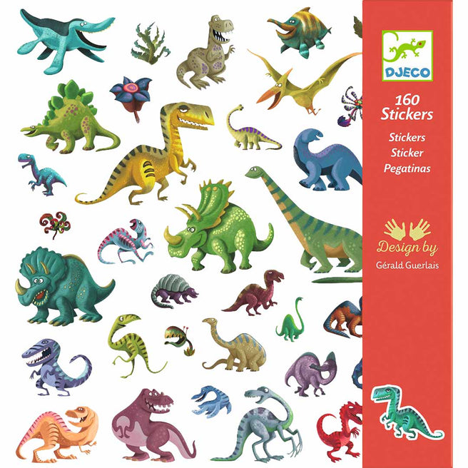 djeco autocollants dinosaures - 160 stickers