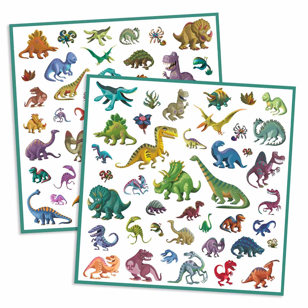 djeco autocollants dinosaures - 160 pcs