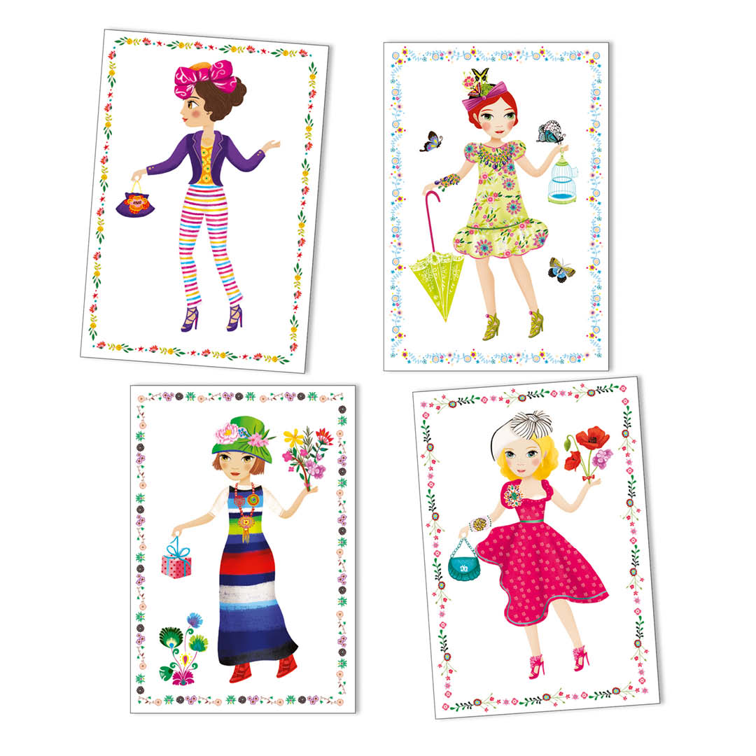 djeco stickerset aankleedpoppen modellen | DJ09691 | 2