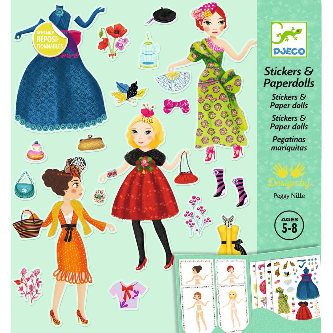 djeco stickerset aankleedpoppen modellen | DJ09691 | 3