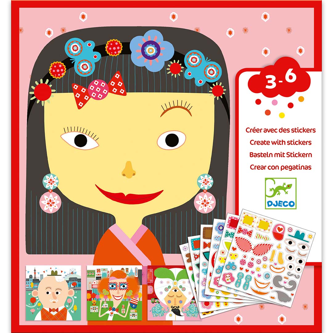 djeco stickerset grappige gezichten | DJ08934 | 0