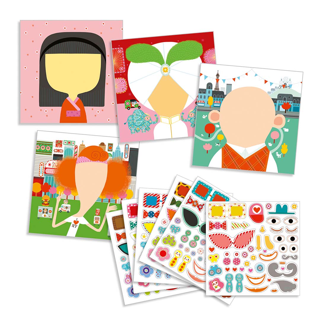 djeco stickerset grappige gezichten | DJ08934 | 2
