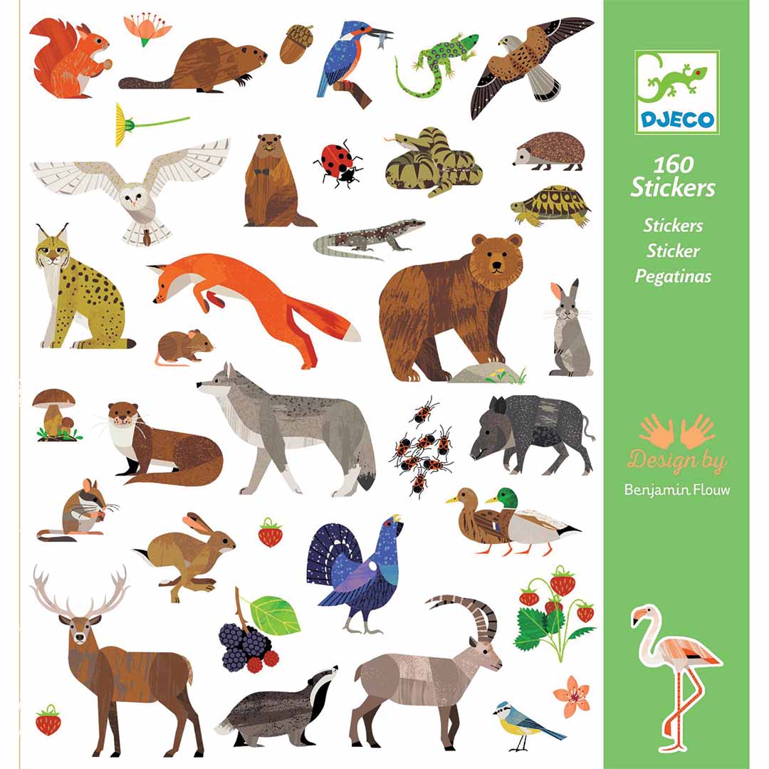djeco stickers fauna - 160st | DJ09285 | 0