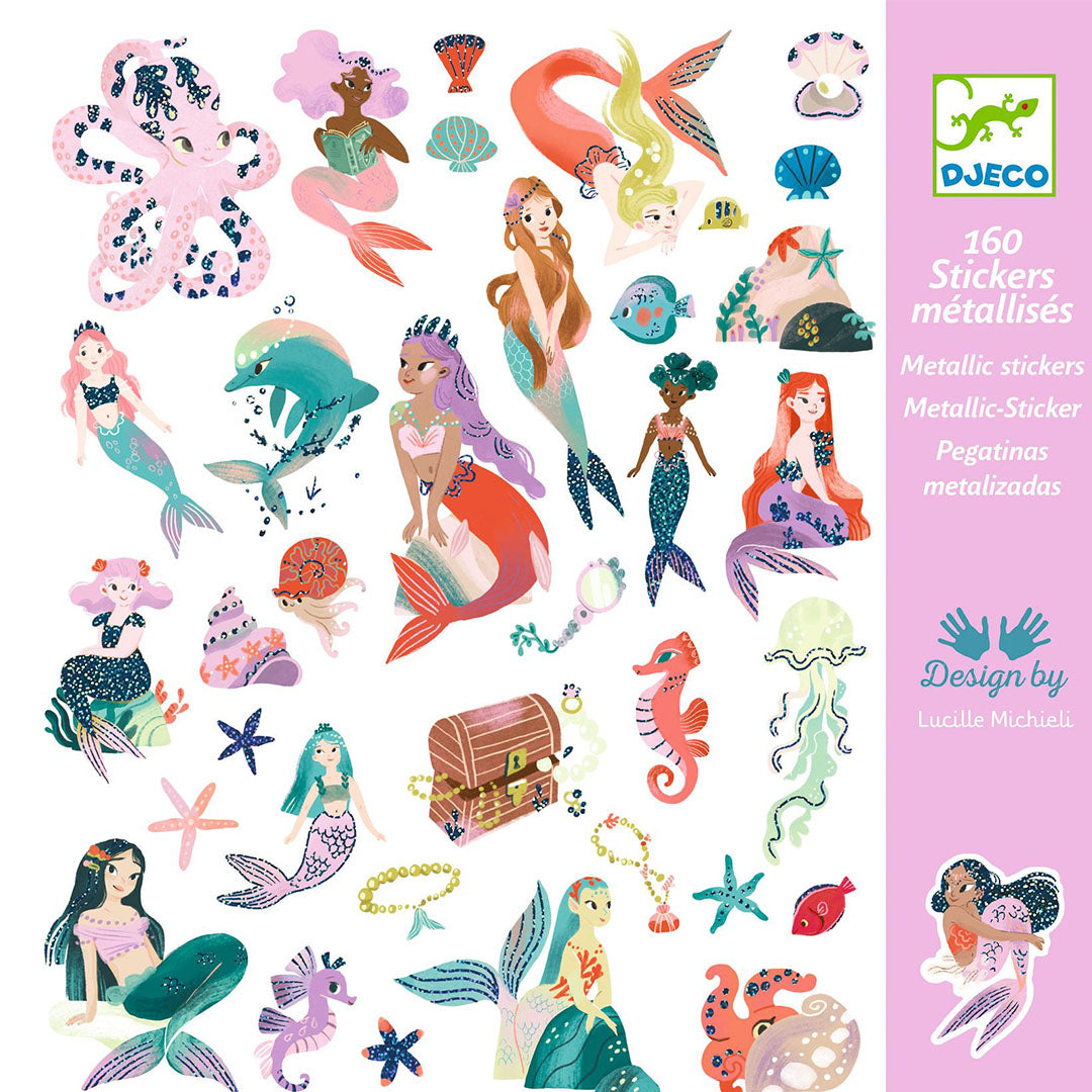 djeco stickers glinsterende zeemeerminnen - 160st | DJ09553 | 0
