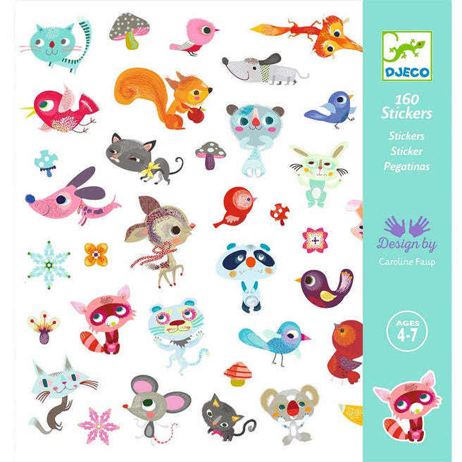 djeco autocollants petits amis - 160 pcs