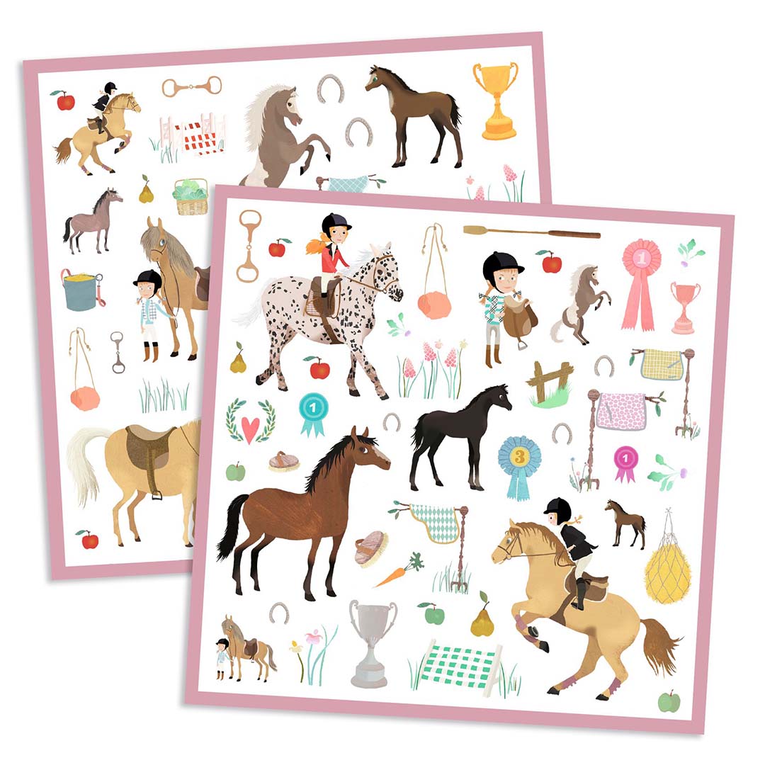 djeco stickers paarden - 160st