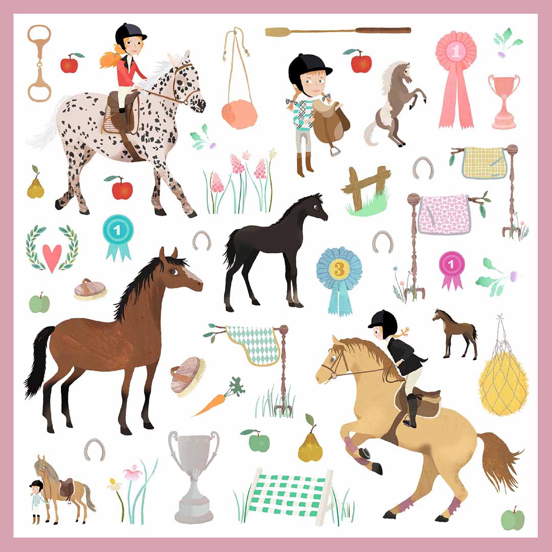 djeco stickers paarden - 160st