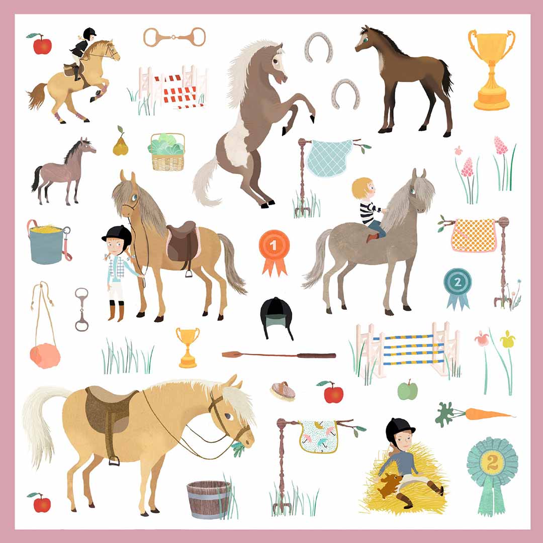 djeco stickers paarden - 160st