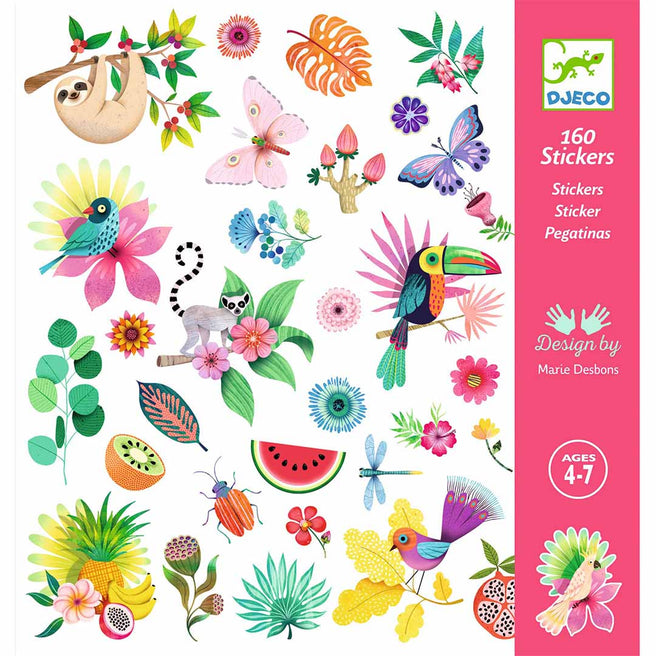 djeco autocollants paradis - 160 pcs