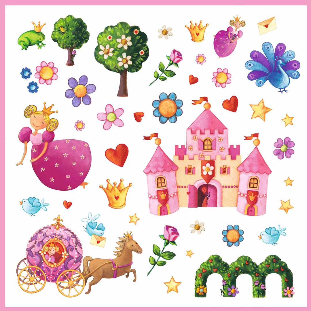 djeco autocollants princesses - 160 pcs