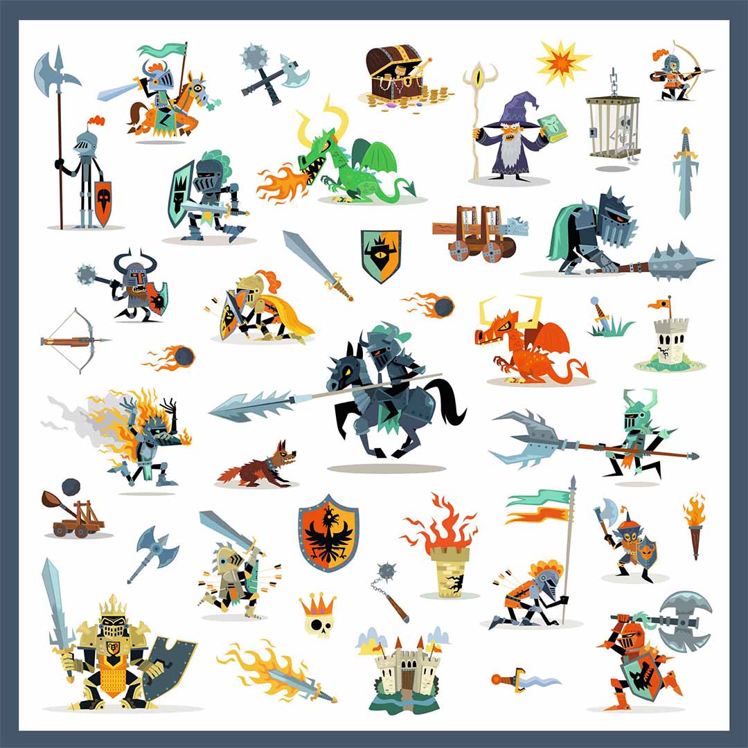 djeco stickers ridders - 160st | DJ08886 | 3