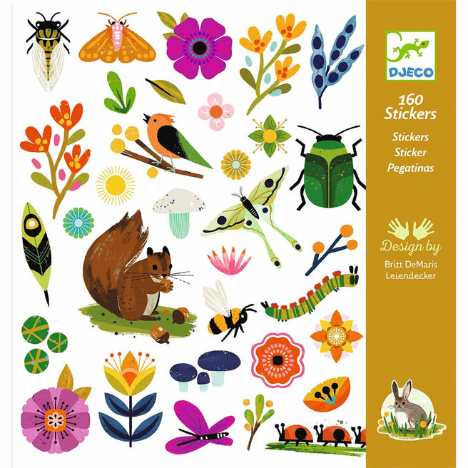 djeco autocollants jardin - 160 pcs