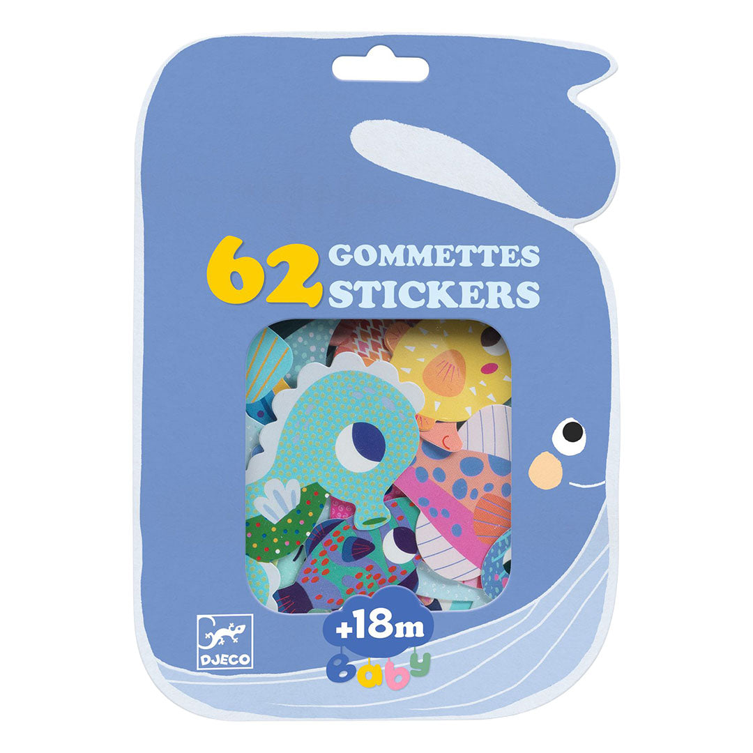 djeco stickers zeedieren - 62st