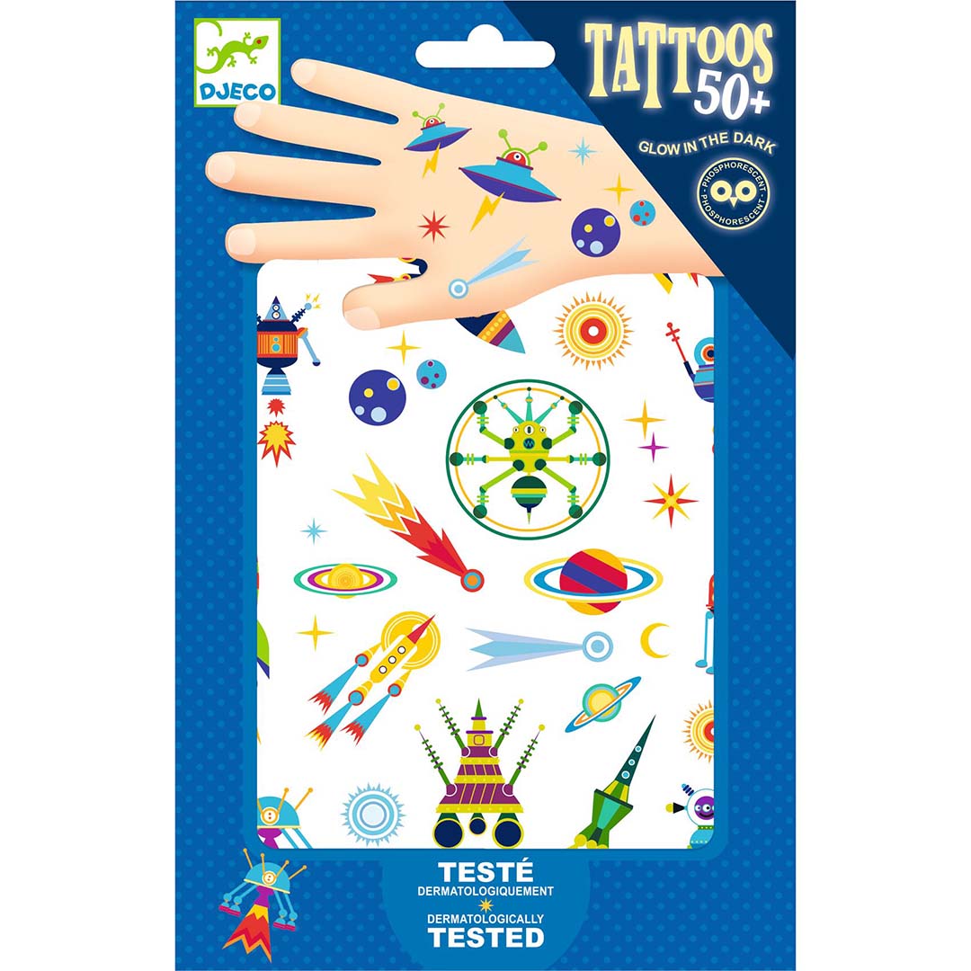 djeco tattoos - ruimtevaart