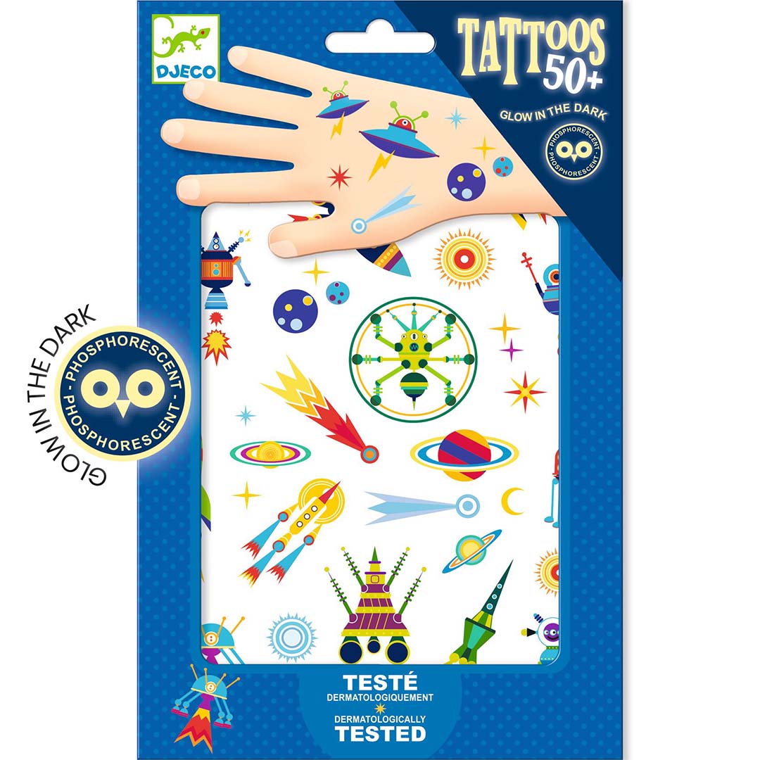 djeco tattoos - ruimtevaart | DJ09590 | 3