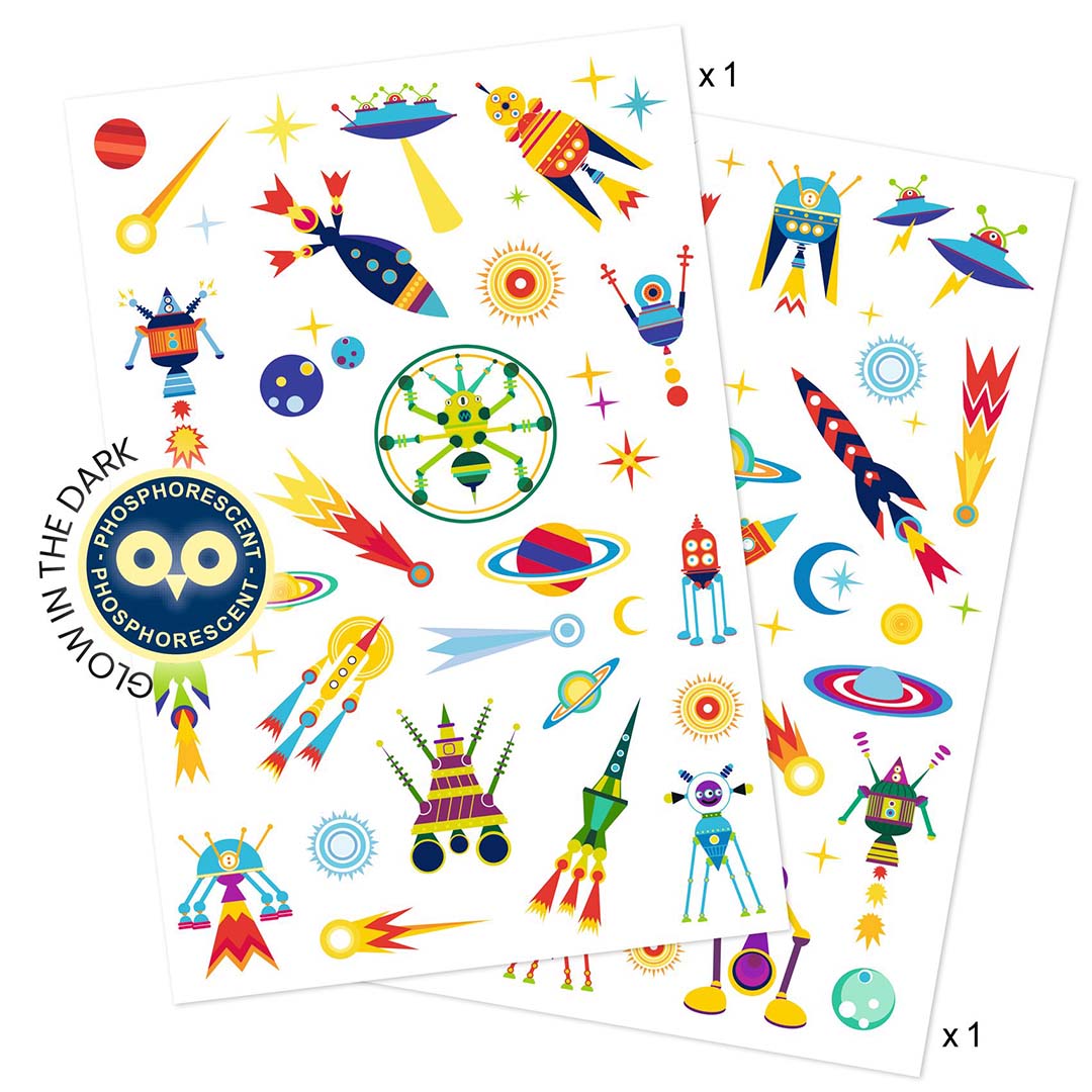 djeco tattoos - ruimtevaart | DJ09590 | 1