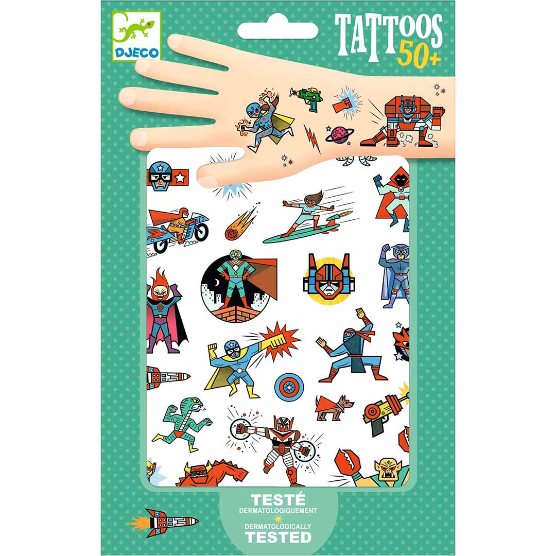 djeco tatouages ​​super-heroes vs villains