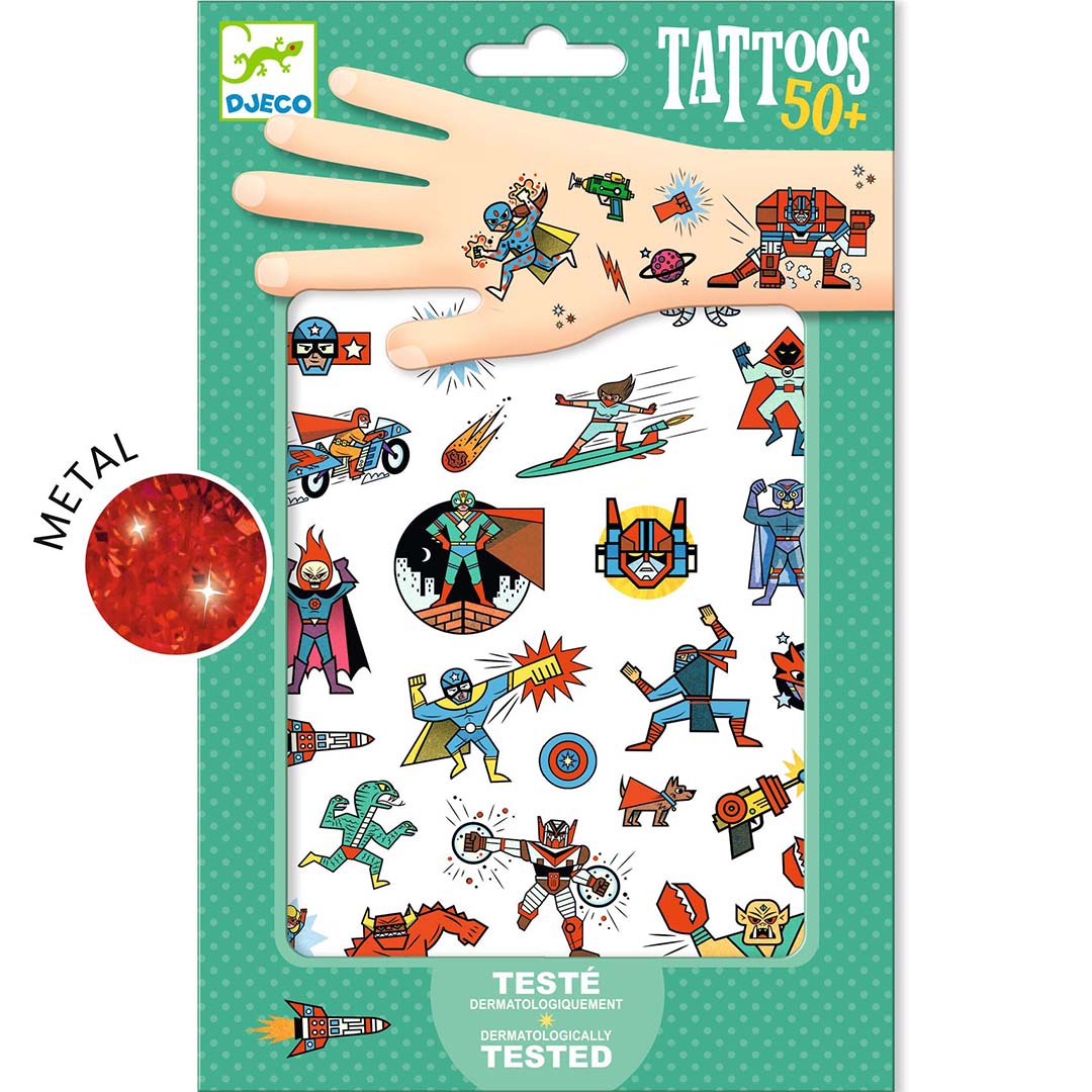 djeco tatouages ​​super-heroes vs villains