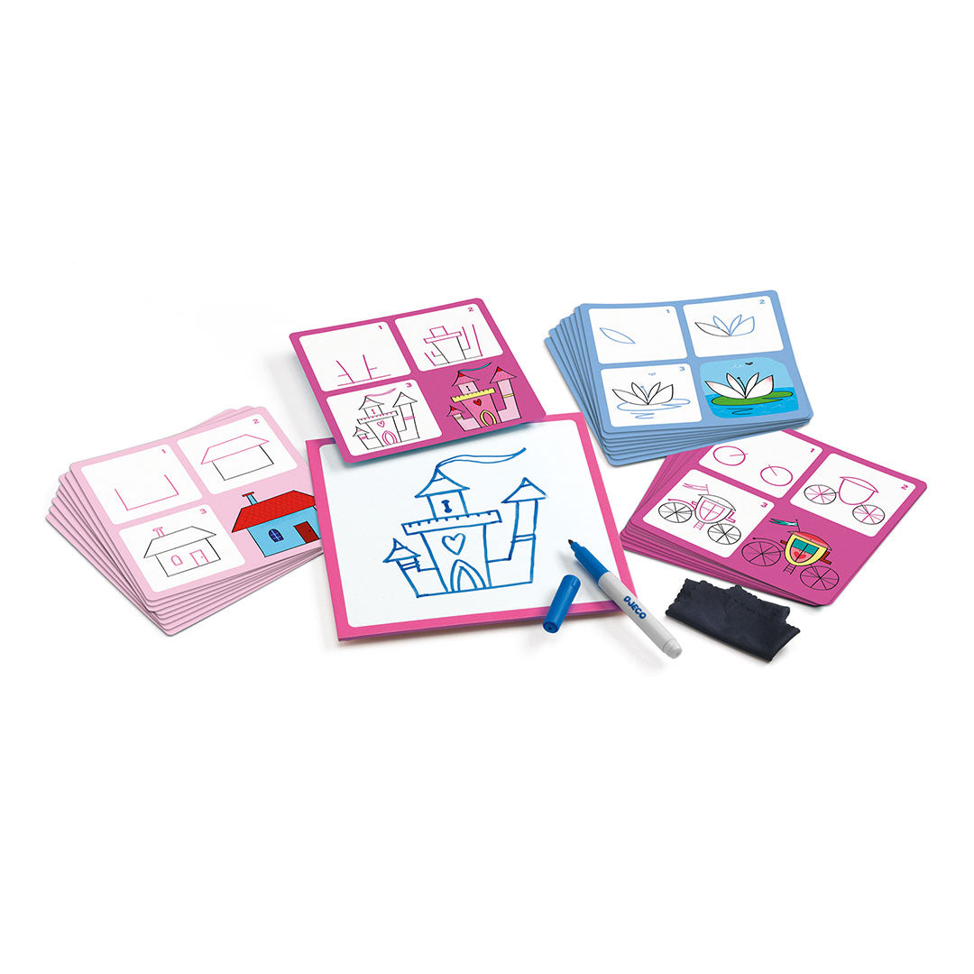 djeco tekenkaarten step by step prinsessen | DJ08320 | 1