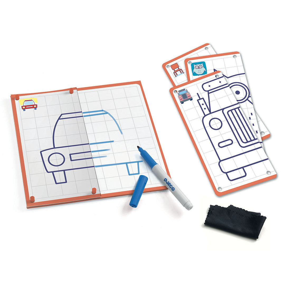 djeco tekenkaarten step by step symmetrie