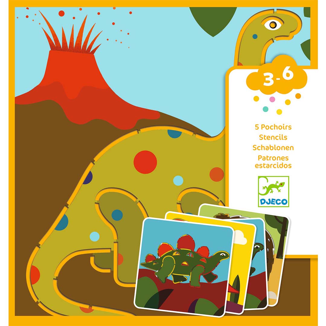 djeco pochoirs de dessin dinosaures