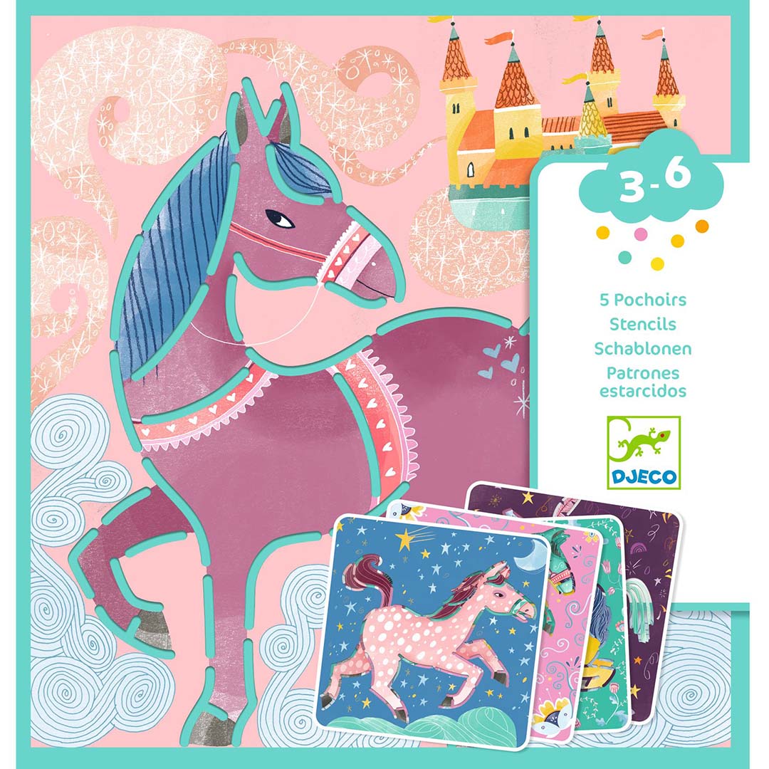 djeco pochoirs chevaux