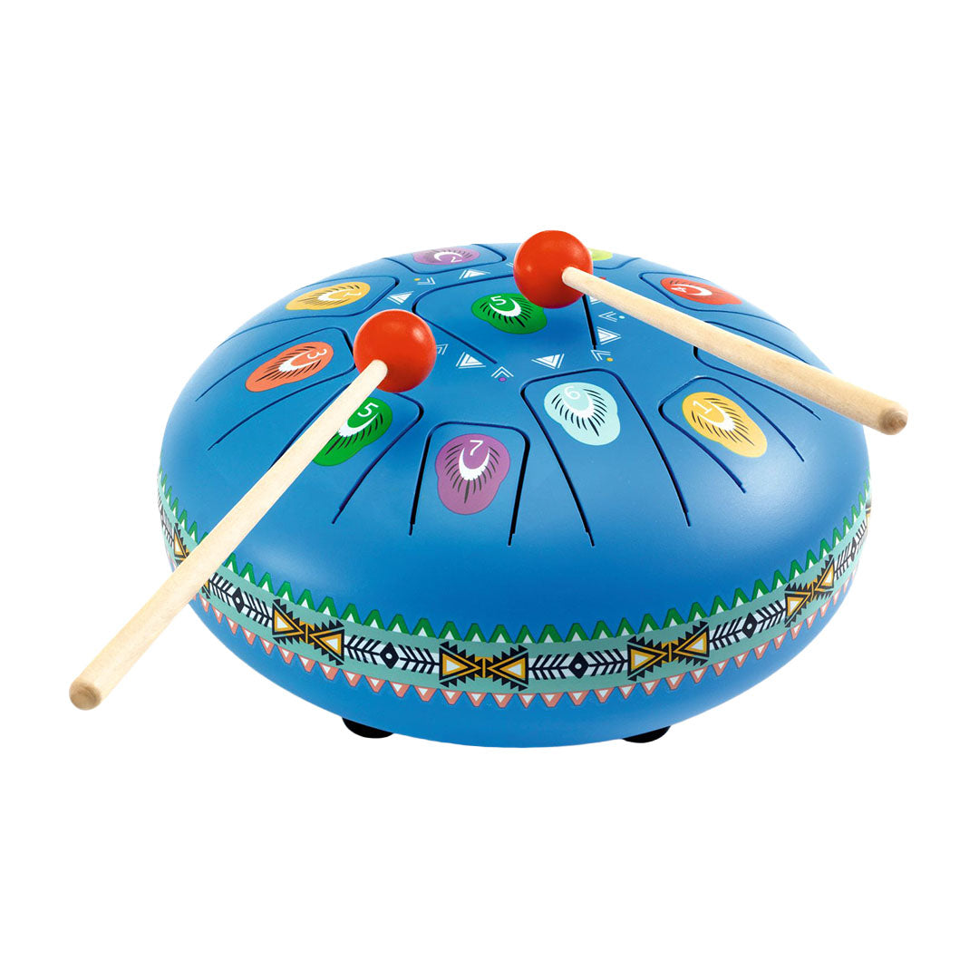 djeco tongtrommel animambo - kobaltblauw - Ø 20 cm | DJ06040 | 0