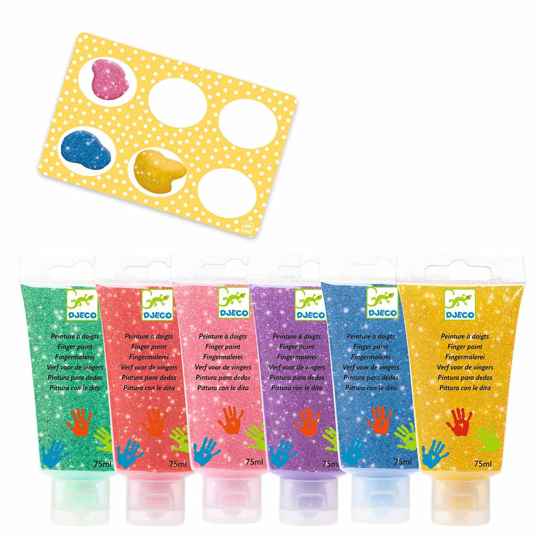 djeco tubes vingerverf glitter