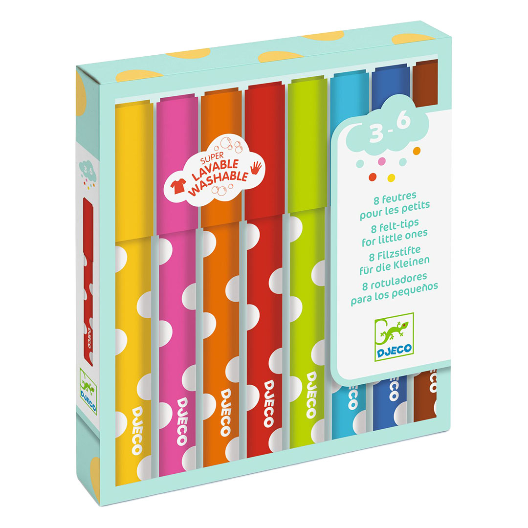 djeco feutres lavables - 8 pcs