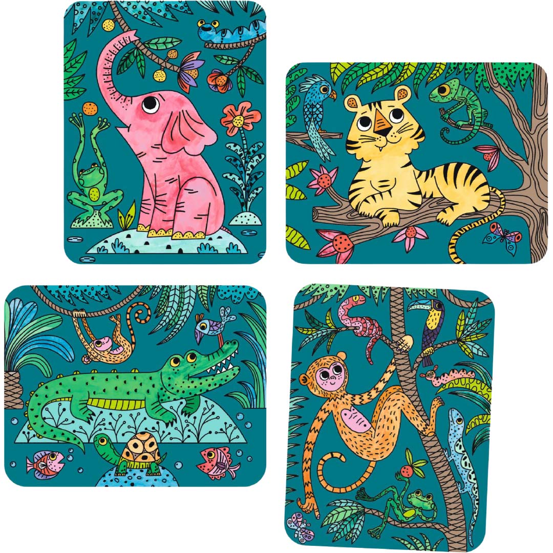 djeco verfset magic reveal paint - in the jungle | DJ00096 | 2